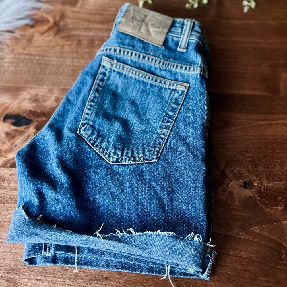 Vintage Calvin Klein Cut Off Denim Shorts Junior Size 1 90s